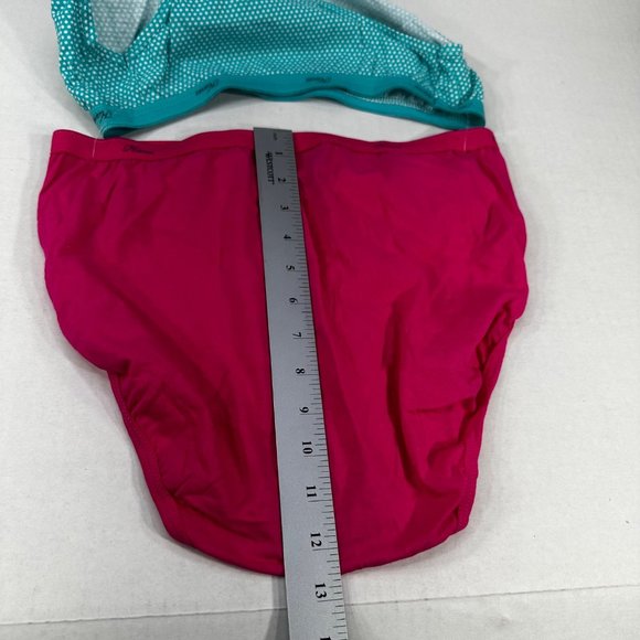 Lot Of 2 Hanes Women's Sz XL 8 Panty Brief Hi Cut 1 Pink 1 Green Polka Dot NWOT - Picture 9 of 9